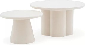 Clav dohányzóasztal 60 cm és Cylindus dohányzóasztal 80 cm - bézs