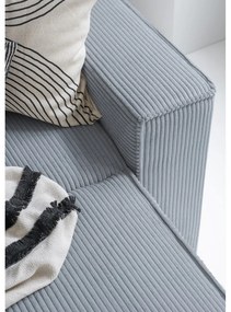 Világosszürke kordbársony kinyitható sarokkanapé (bal oldali-U alakú) Brave Dave – Miuform