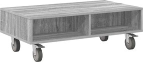 vidaXL Gördülékeny oldalasztal Szürke Sonoma 90 x 50 x 30 cm Faanyag