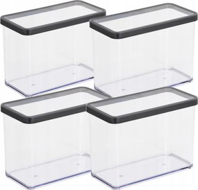 4 Db-os Rotho Edénykészlet Lisztes Tészták Tárolására 2,1L Grafit Loft