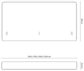 Világosszürke kárpitozott ágytámla 209x100 cm Olivia – Micadoni