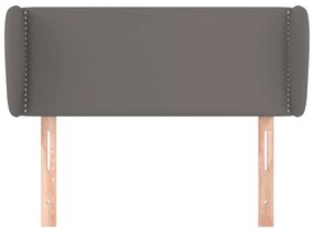 szürke műbőr szárnyas fejtámla szárnyakkal 83x23x78/88 cm