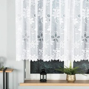 Jacquard Függöny Méteráru Nappali Szoba Konyha 130cm fehér