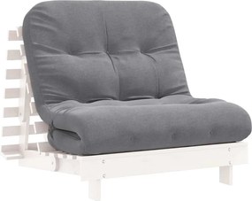 vidaXL fehér tömör fenyőfa futon kanapéágy matraccal 80 x 206 x 11 cm