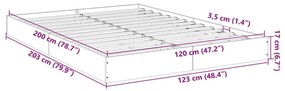 sonoma tölgy színű szerelt fa ágykeret matrac nélkül 120x200 cm