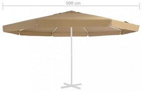 tópszínű kültéri napernyő csereponyva 500 cm