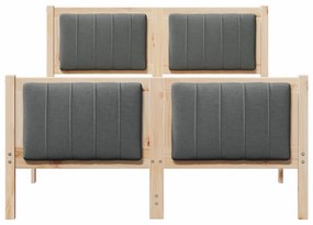 Ágykeret barna és sötétszürke 120 x 200 cm Tömör fenyőfa