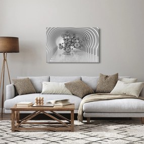 Kép - Fekete-fehér buborékok (90x60 cm)