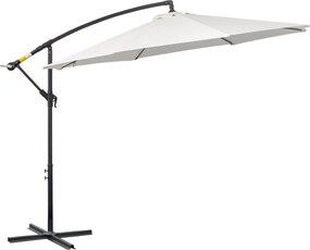 Outsunny Káprázatos Napernyő Ø300 cm, állítható árnyékolás UV védelemmel, Kerek napernyő állvánnyal, piaci napernyő, teraszi napernyő árnyékolás erkél