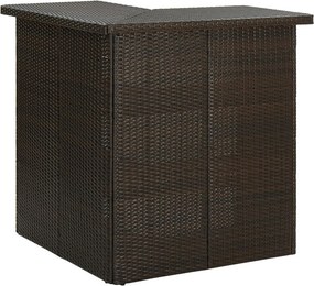 vidaXL barna polyrattan sarok bárasztal 100 x 50 x 105 cm