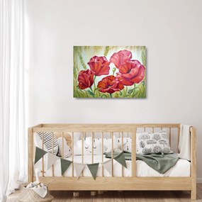 Kép - Pipacsvirágok (üvegen) (70x50 cm)