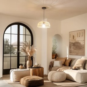 Brilagi - LED csillár zsinóron CERIA BOHO 1xE27/40W/230V Ø 60 cm rattan