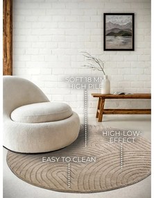 Szürkésbarna kerek szőnyeg ø 200 cm Panglao New York Taupe – Elle Decoration