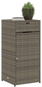 szürke polyrattan kerti tárolószekrény 55 x 55 x 111 cm