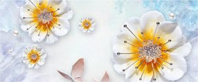 Kép - Kompozíció virágokkal és pillangókkal (120x50 cm)