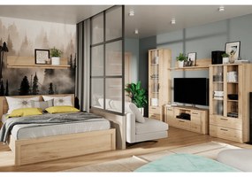 TV asztal DORSI 2D1S/135, tölgyfa Navarra