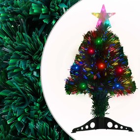 vidaXL száloptikás megvilágított karácsonyfa állvánnyal és LED-es 64 cm