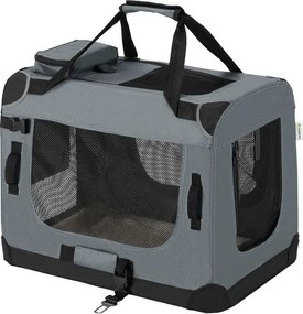 Összecsukható szállítóbox kis kutyáknak 60x44x42 cm szürke