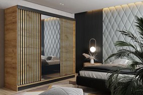 Malani 200 Tolóajtós Szekrény 200cm, Arany Tölgy