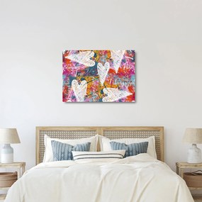 Kép - szív egy absztrakt háttérben (üvegen) (70x50 cm)