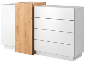 Komód Three 2D4S (arany craft tölgy + fehér). 1071397