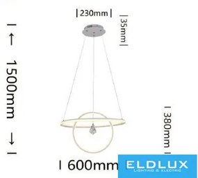ELDLUX A52-BC Modern Led Függesztett Lámpa IP20