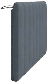 sötétszürke bársony fejtámla párna 120 cm