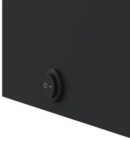 fekete tükrös fürdőszobaszekrény LED-del 45 x 13 x 52 cm