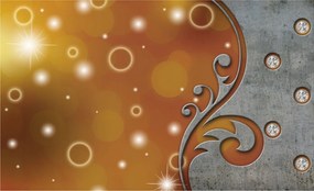 Fotótapéta flizelina Bokeh Szikra Gyémánt Fém Narancs 254x184 +ragasztó