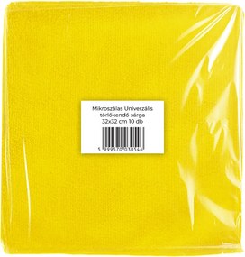 Mikroszálas törlőkendő 32x32cm 300g/m2 sárga 10 db-os
