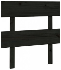 fekete tömör fenyőfa ágyfejtámla 103,5x3x81 cm
