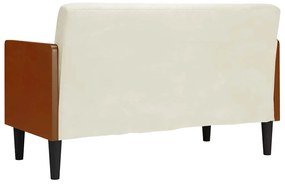 krém bársony loveseat kanapé párnákkal 110 cm