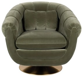 Memeber olívazöld bársony fotel - Dutchbone