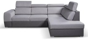 Szürke, jobbos, L-alakú, tárolós MATRIX sarokkanapé ággyá nyitható