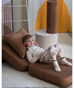 Barna kordbársony gyerek fotel Flip – Wigiwama