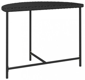 fekete polyrattan kerti asztal 100 x 50 x 75 cm