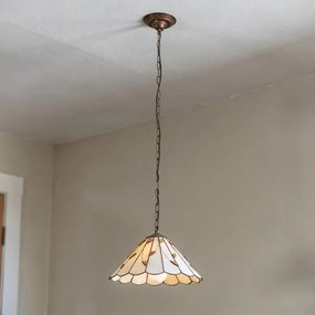 Brilagi - láncos Tiffany-vitrázs csillár FOLIA 1xE27/60W/230V átm. 40 cm