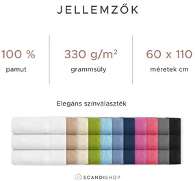 CLARYSSE ELEGANCE kéztörlő 60x110 cm fehér, 100% pamut