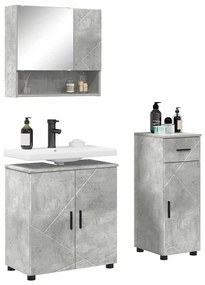 Fürdőszoba bútor szett 3 pcs Beton szürke 61 x 35 x 64 cm