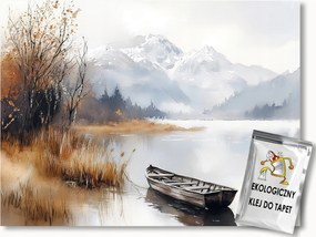 Fotótapéta Flizelina Tájkép Ősz Hegyek Tó Csónak 200x140 ragasztó