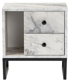 Éjjeliszekrény Glimmer - Fressia Marble, Fekete
