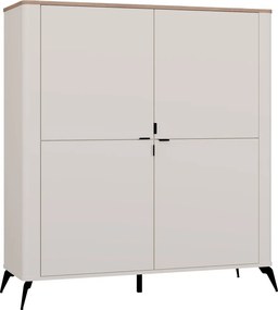 CORDOBA 4S komód 125x43x135 cm, kasmír, fekete lábakkal
