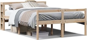 vidaXL tömör fenyőfa ágy időseknek fejtámlával 140 x 190 cm