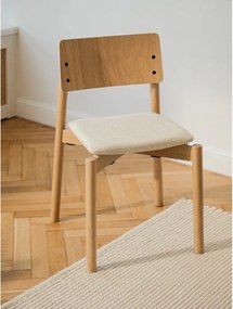 Natúr színű rakásolható étkezőszék tölgyfa dekorral Wem – noo.ma