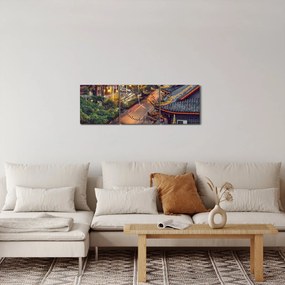 Kép - Qintai Road, Chengdu, Kína (órával) (90x30 cm)