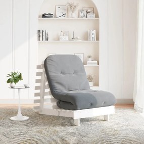 fehér tömör fenyőfa futon kanapéágy matraccal 70 x 206 x 11 cm