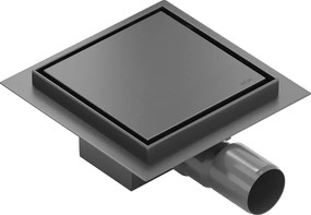 Mexen Flat-Q M13 padlóösszefolyó négyzet alakú 12 x 12 cm, gun gray kefélt - 1E10012