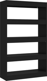 vidaXL fekete szerelt fa könyvszekrény/térelválasztó 80x30x135 cm