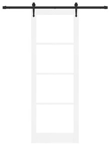 Egyszerű Csúszó Ajtó Fehér 83 x 232 cm Fa és fém