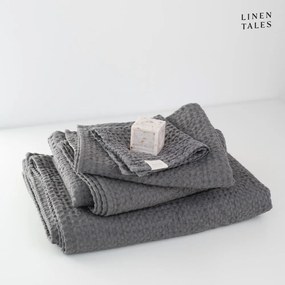 Sötétszürke törölköző és fürdőlepedő készlet 3 db-os Honeycomb – Linen Tales
